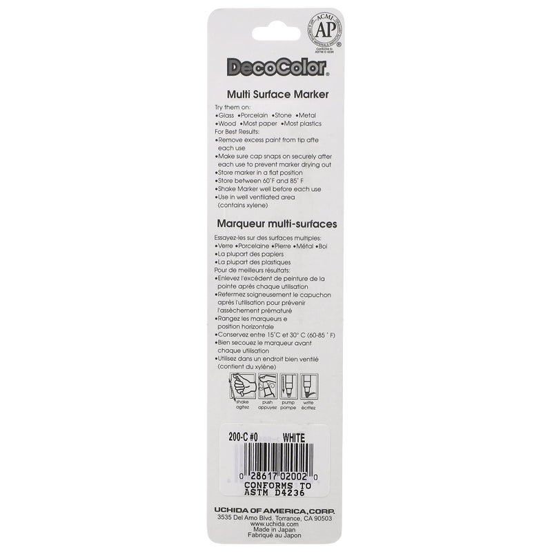 Marvy Uchida Uchida 200-C-0 Marvy Deco Color Fine Point Paint Marker, White - Image 4